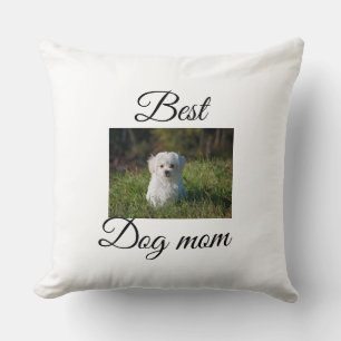 Coussin Cadeau simple photo d'animal coloré avec nom maman