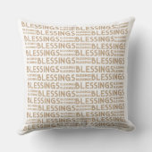 Coussin Cadeau Typographique de Bénédictions Tons Blancs e (Verso)