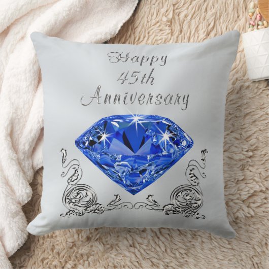 Coussin Cadeaux bleus d'anniversaire de saphir, (Couverture)