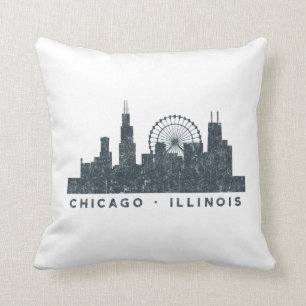 Coussin Cadeaux d'art d'architecture d'horizon de Chicago