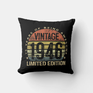 Coussin Cadeaux de 75 ans Vintage 1946 Anniversaire