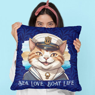Coussin Cadeaux de chats nautiques pour les propriétaires 