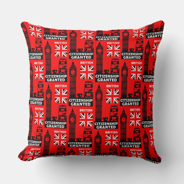 Coussin Cadeaux de citoyenneté britannique (Recto)
