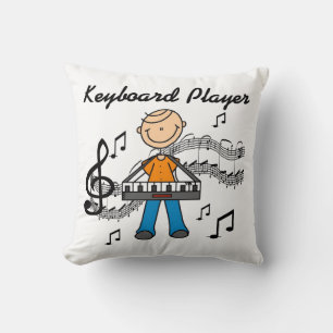 Coussin Cadeaux de joueur de clavier homme en bonhomme all