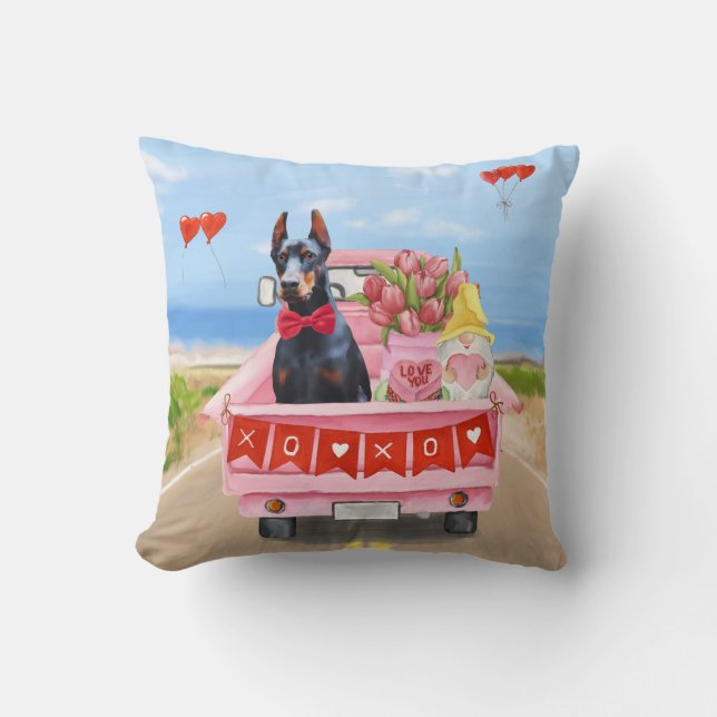 Coussin Cadeaux de la Saint-Valentin pour chien Doberman C (Recto)