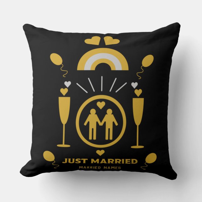 Coussin Cadeaux de mariage gay (Recto)