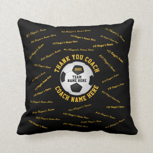 Coussin Cadeaux de Merci de l'entraîneur de football, tous