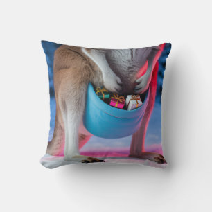 Coussin Cadeaux de Noël de poche de kangourou australien