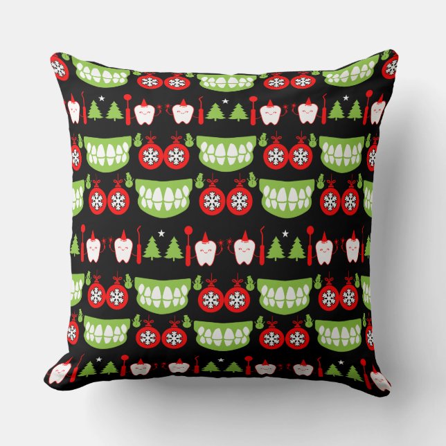 Coussin Cadeaux de Noël pour dentiste (Recto)