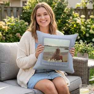 Coussin Cadeaux de photo personnalisés pour femme de 21 an