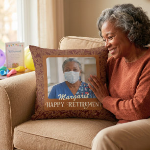 Coussin Cadeaux de retraite de infirmière heureuse personn