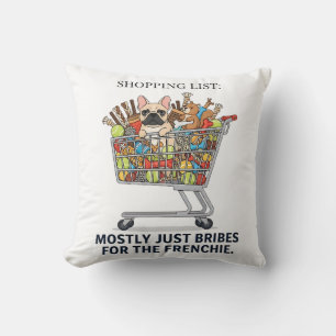 Coussin Cadeaux de shopping pour Bouledogue Français Drôle
