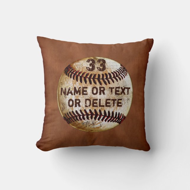 Coussin Cadeaux d'équipe de baseball personnalisés rustiqu (Recto)