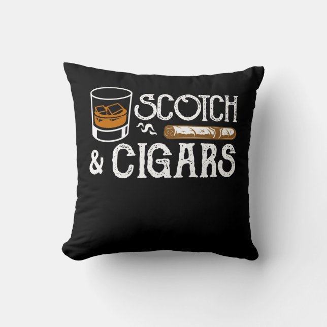 Coussin Cadeaux drôles d'habillement de cigare de whisky (Recto)