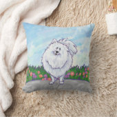 Coussin Cadeaux et accessoires blancs de Pomeranian (Couverture)