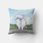 Coussin Cadeaux et accessoires blancs de Pomeranian (Verso)