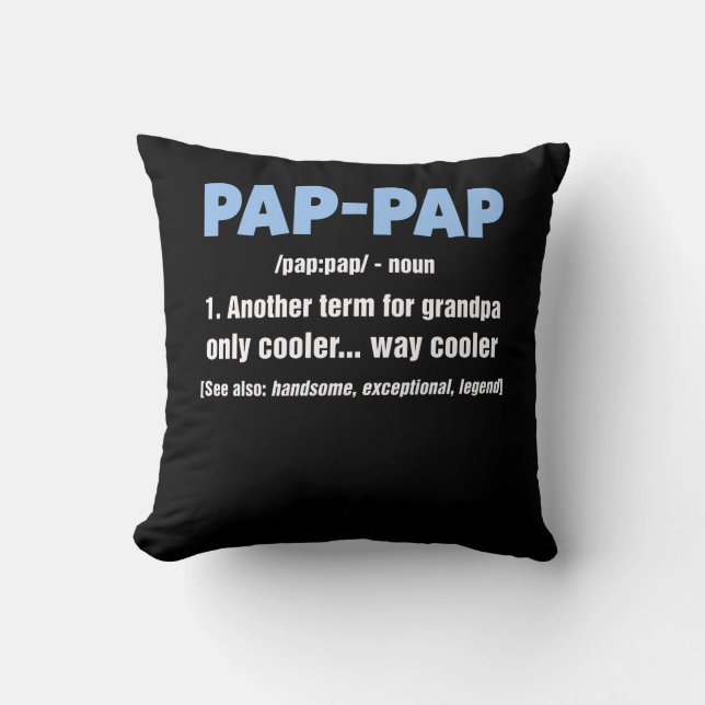 Coussin Cadeaux Pap Pap Grandpa Fête des pères Pap Pap Tee (Recto)