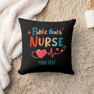 Coussin Cadeaux personnalisés d'infirmière en santé publiq