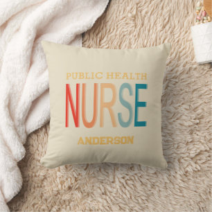 Coussin Cadeaux personnalisés d'infirmière en santé publiq