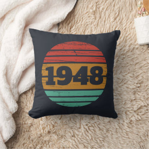 Coussin cadeaux personnalisés vintages de 75e anniversaire