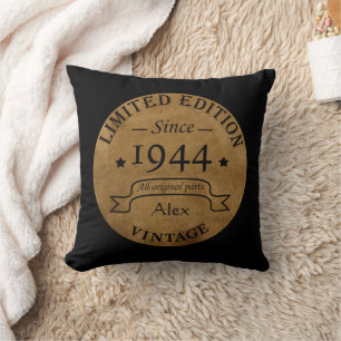 Coussin Cadeaux personnalisés vintages de 80e anniversaire