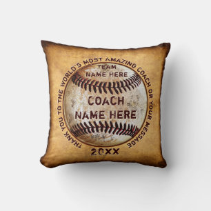 Coussin Cadeaux pour entraîneurs de baseball Merci, Person