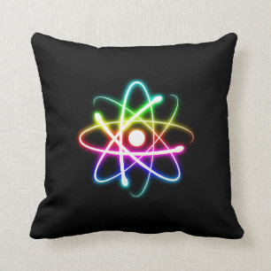 Coussin Cadeaux rougeoyants colorés de geek de l'atome
