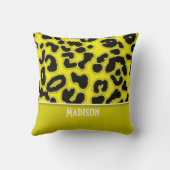 Coussin Cadmium Jaune Poster de animal léopard ; Personnal (Verso)