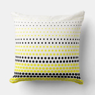 Coussin Cadmium moderne Yellow and Black Polka Dot