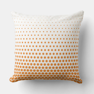 Coussin Cadmium Orange Polka Dot Blanc Moderne