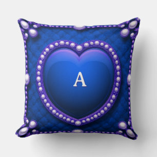 Coussin Cadre de cœur en or luxueux orné de perles