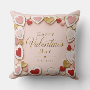 Coussin Cadre de cœur stratifié pour la Saint-Valentin