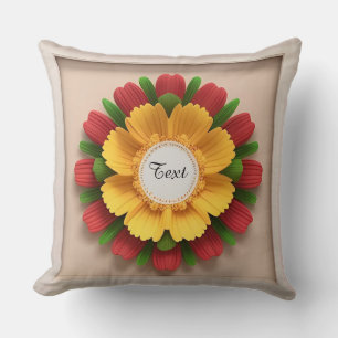 Coussin Cadre de Fleur Décoratif