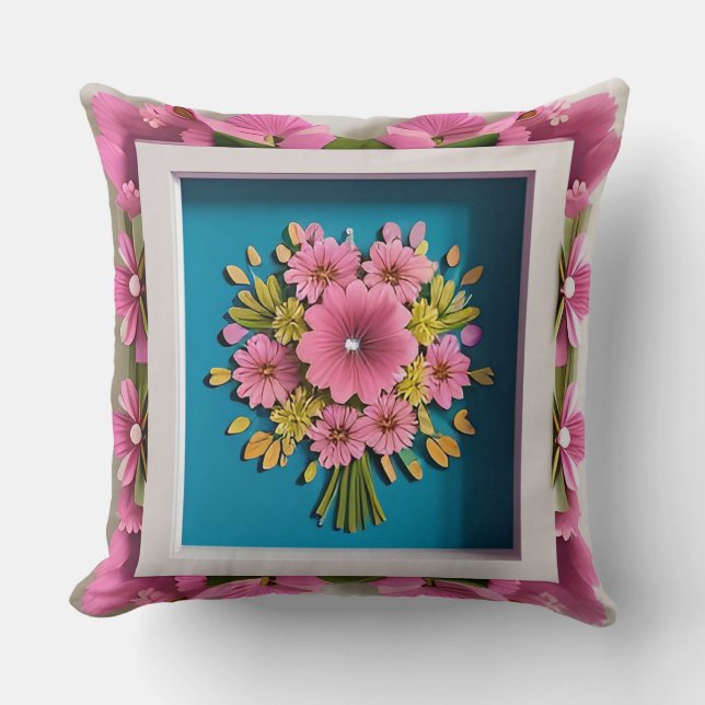 Coussin Cadre de Fleur Décoratif (Recto)