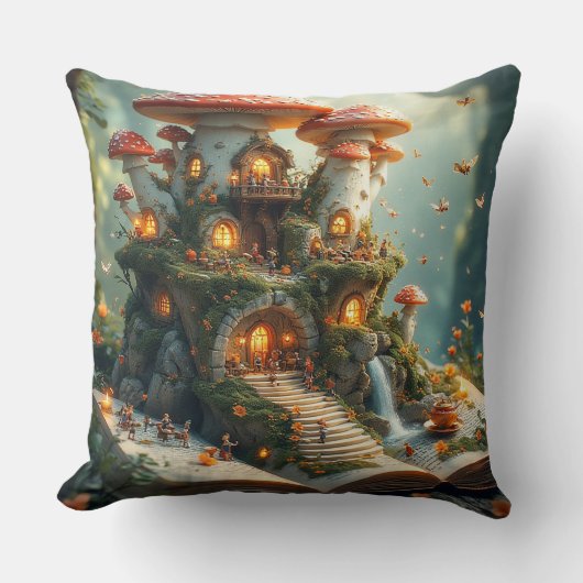 Coussin Cadre de forêt enchantée avec fées (Recto)