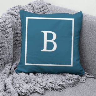 Coussin Cadre de monogramme personnalisé minimal moderne