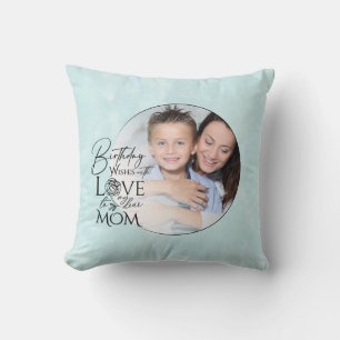 Coussin Cadre de Photo d'Anniversaire Minimaliste Calligra