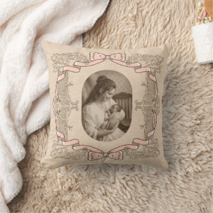Coussin Cadre de photo de souvenir de mère et enfant vinta