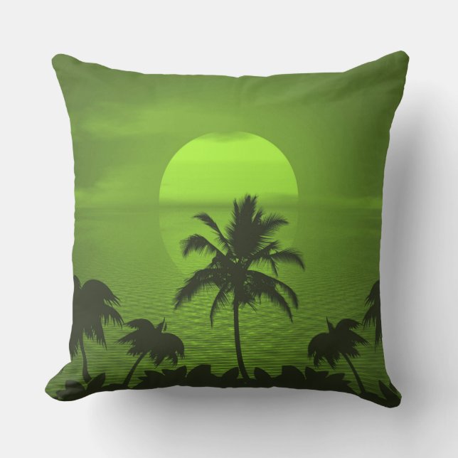 Coussin Cadre de Sun Green Tropics Palm Beach (Recto)