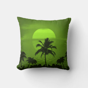 Coussin Cadre de Sun Green Tropics Palm Beach