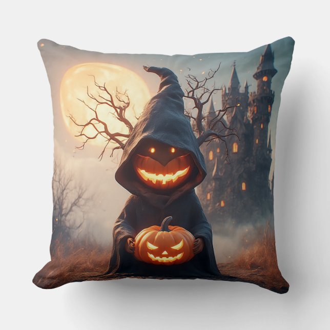 Coussin Cadre effrayant d'Halloween (Recto)