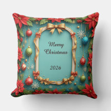 Cadre festif de Noël avec poinsettias