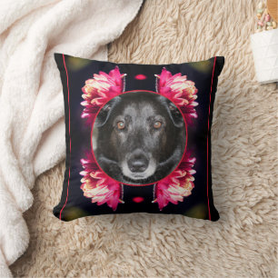Coussin Cadre Fleurs Rouges Créer Votre Propre Animal Phot