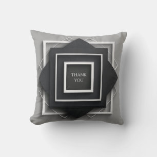 Coussin Cadre géométrique noir et blanc architectural supe