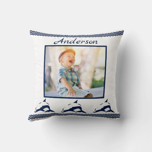 Coussin Cadre photo bleu Dolphin marine (Verso)