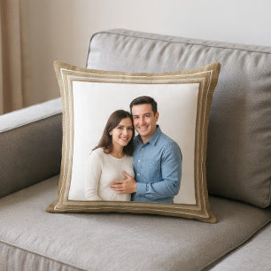 Coussin Cadre photo classique beige