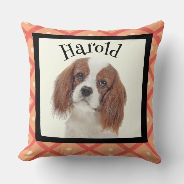 Coussin Cadre photo customisé King Charles Cavalier (Recto)