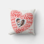 Coussin Cadre photo de typographie de la Saint-Valentin "C (Recto)