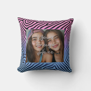 Coussin Cadre photo en bande Zèbre rose rétro