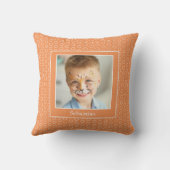 Coussin Cadre photo orange personnalisé (Verso)